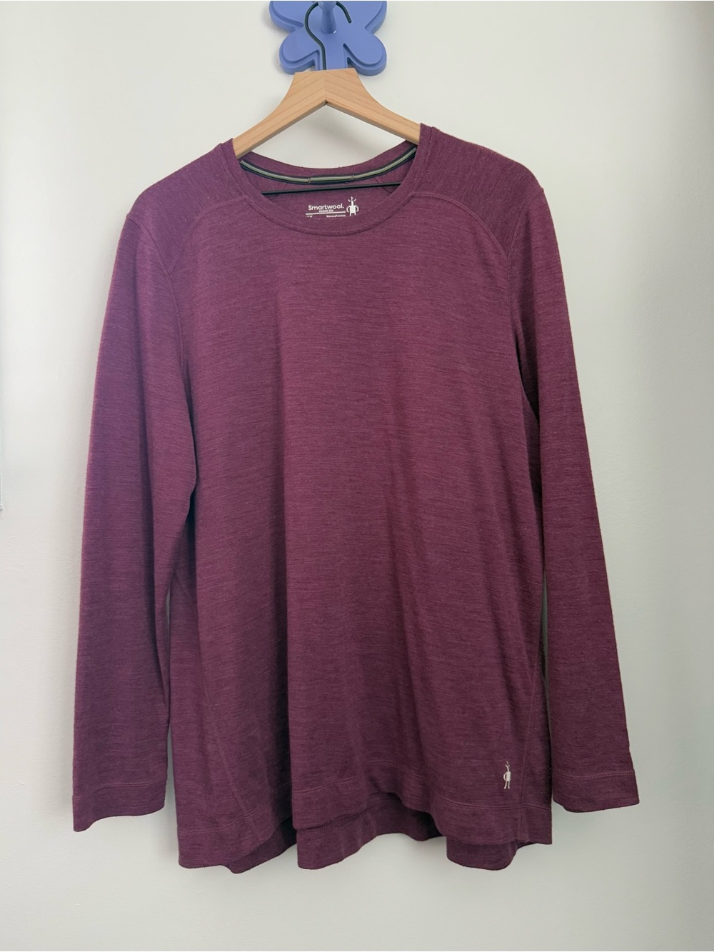 Smartwool 3X Merino 250 Long Sleeve Top Purple Wool Hiking Trail Base Layer
